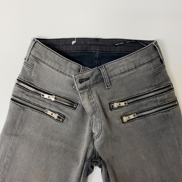 Grey Zara Moto Jeans - Picture 6 of 10